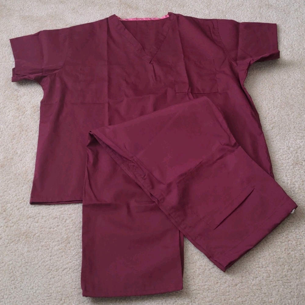 Wine color scrubs/UNISEX